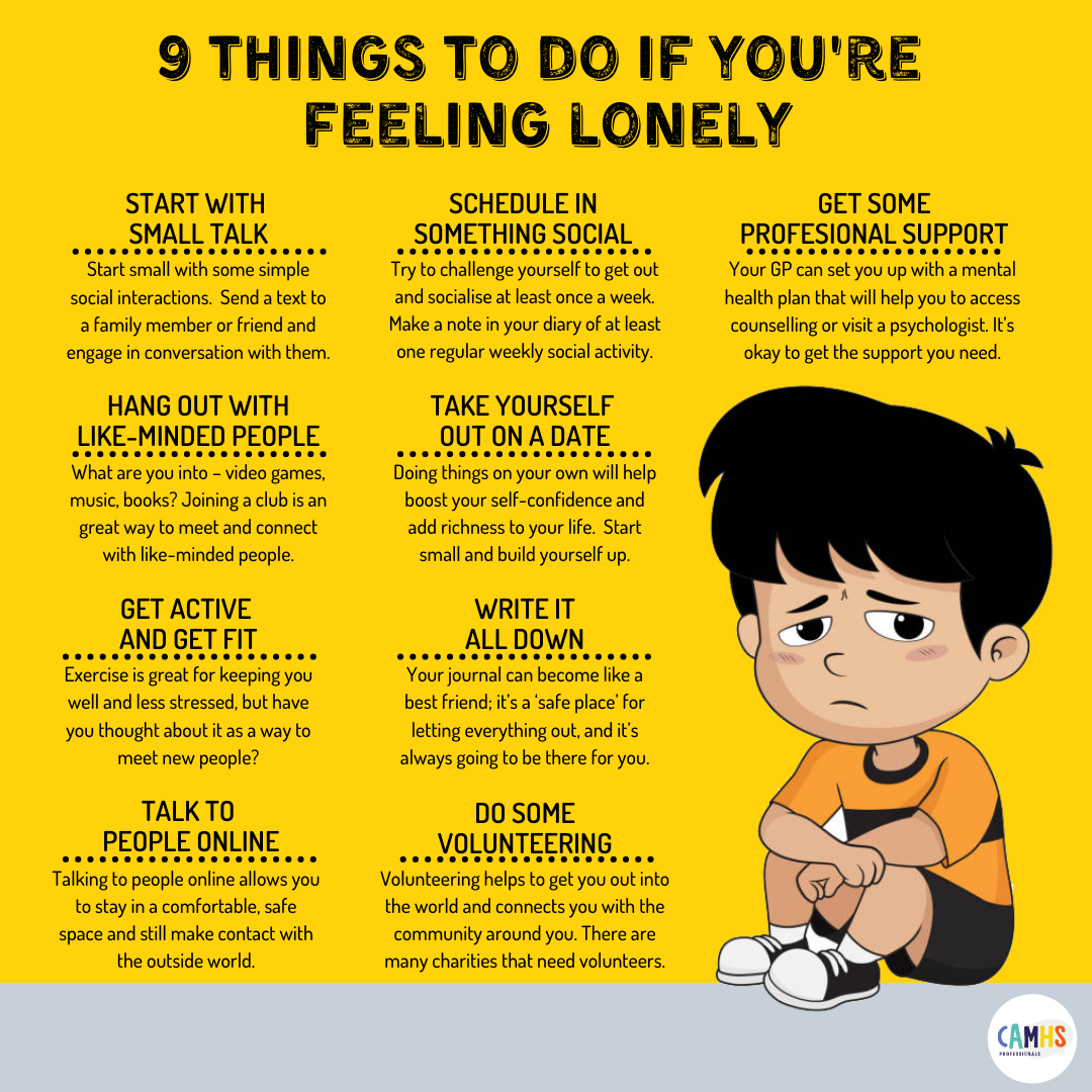 9 Things To Do If Youre Feeling Lonely Camhs Professionals